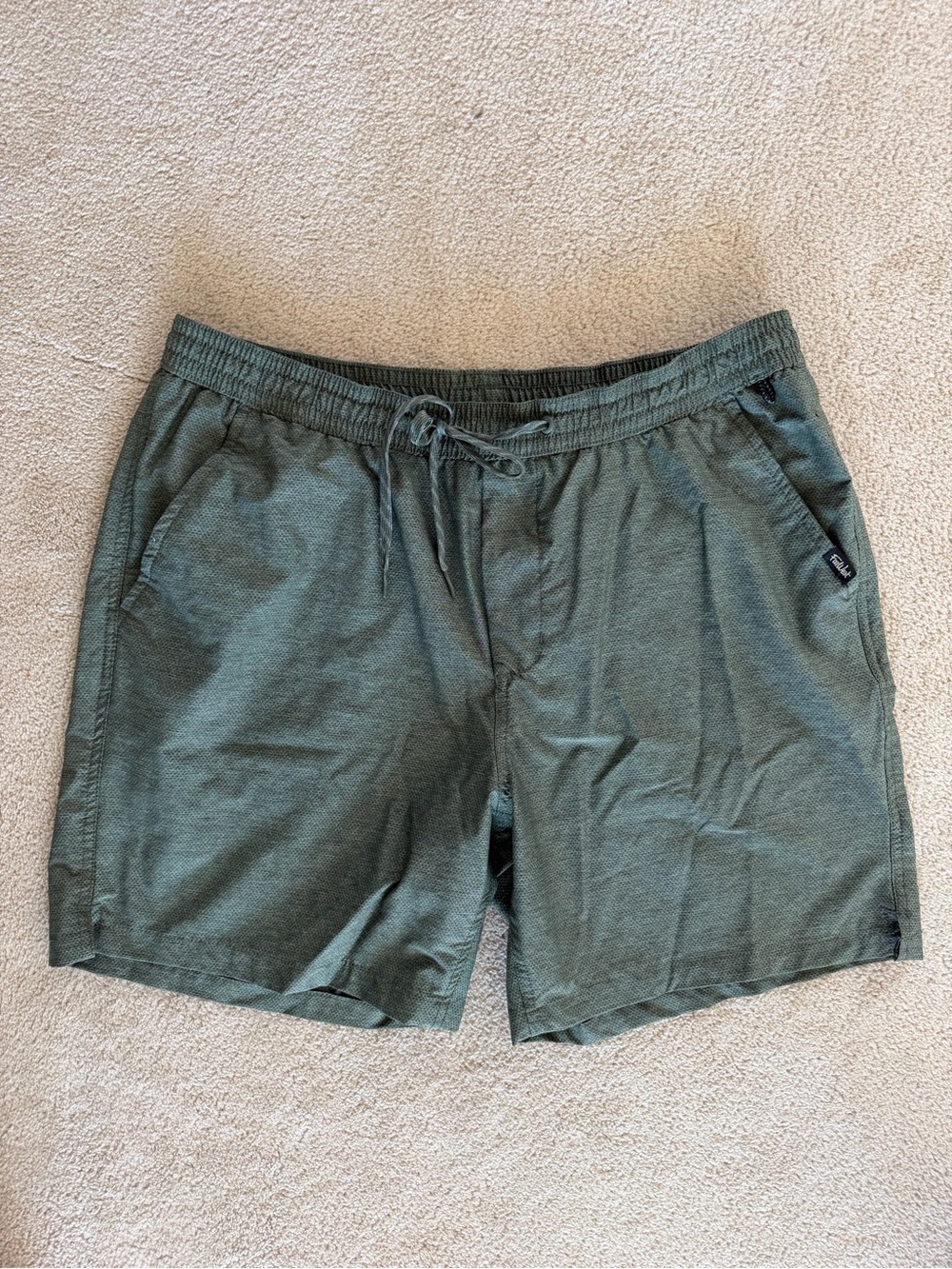 Far West Olive Green Casual Drawstring Shorts
